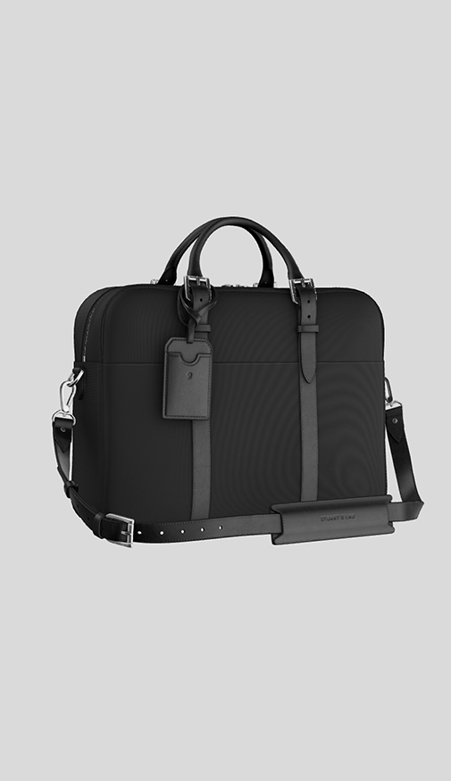 The Cary Briefcase Single Compartment Black Stuart Lau